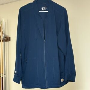 Carhartt Navy Blue Zip Front Women's Scrub Jacket